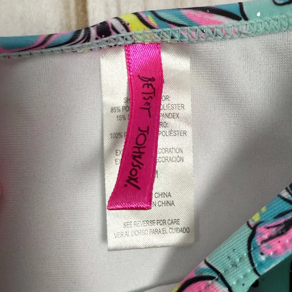 betsey‎ johnson girls long sleeve tankini swimsuit 12M